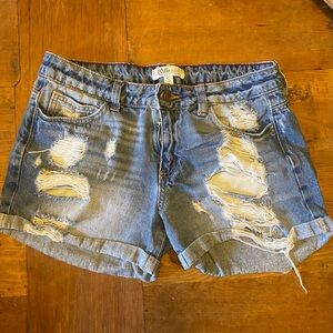 Cello Ripped Blue Jean Shorts